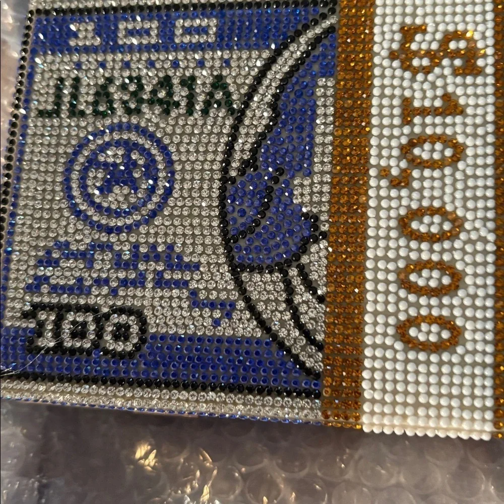 Elegant casino  bingo   Sapphire Rhinestone  Evening, stunning  Money Clutch New
